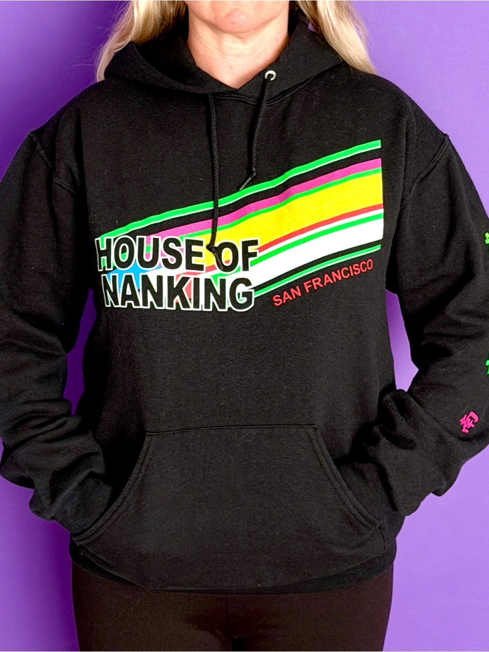 House of Nanking San Francisco Hoodie Black Graphic Streetwear Unisex M